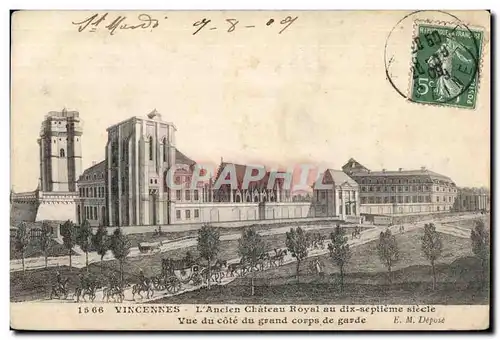 Cartes postales Vincennes L Ancien Chateau Royal au dix septieme siecle Vue du cote du grand