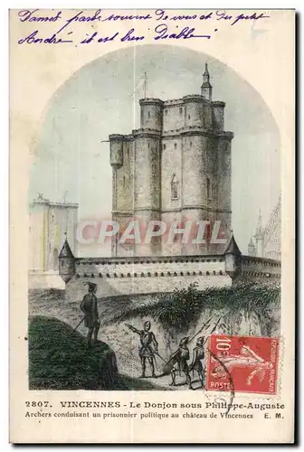 Ansichtskarte AK Vincennes Le Donjon Sous Philippe Auguste Archers Conduisant un prisonnier Politique Au Chateau