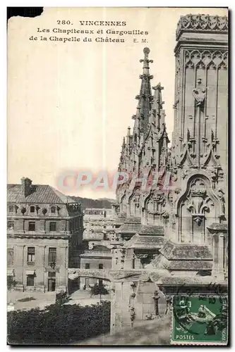 Ansichtskarte AK Vincennes Les Chapiteaux et Gargouilles de la Chapelle du Cheateau