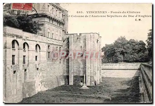 Ansichtskarte AK Vincennes Fosses du Chateau et Colonne de I Ancienne Sepulture du d Enghien