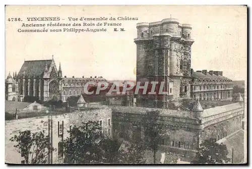 Cartes postales Vincennes Vue d ensemble du Chateau Ancienne residence des Rois de France Commencee sous Philipp