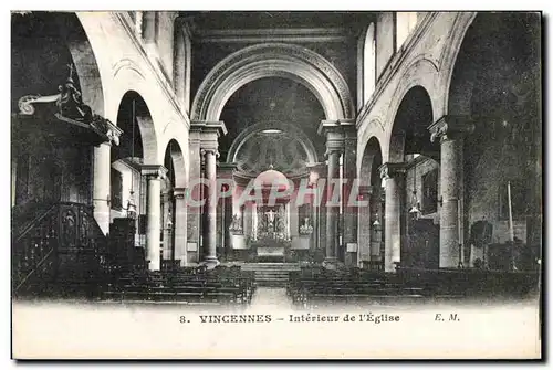 Ansichtskarte AK Vincennes Interieur de I Eglise