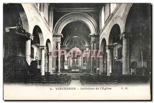 Cartes postales Vincennes Interieur de I Eglise