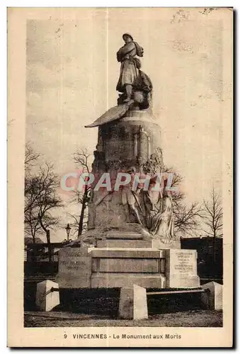 Cartes postales Vincennes Le Monument aux Morts Militaria