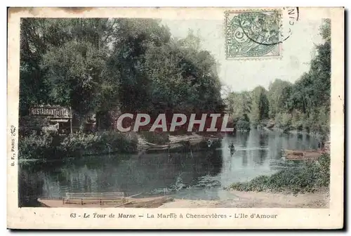 Ansichtskarte AK Le Tour de Marne La Marne a Chennevieres L Ile d Amour Restaurant de l Ile