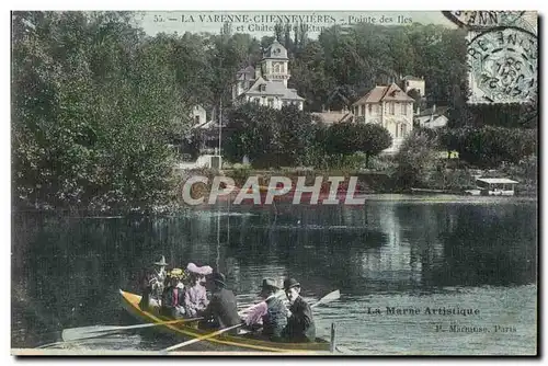 Cartes postales La Marne Artistique la Varenne Chennevieres Pointe des iles et chateau de l etang