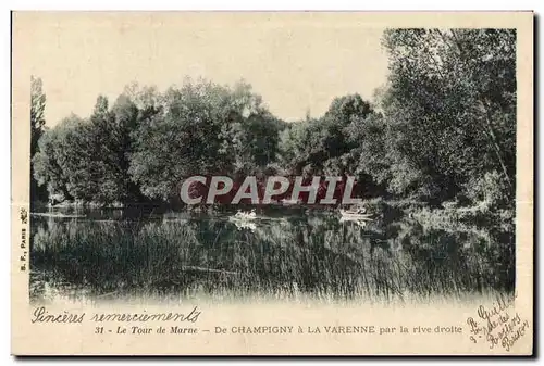 Cartes postales Le Tour de Marne De champigny a La Varenne par la rive drolte
