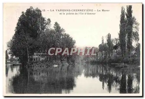 Ansichtskarte AK La Varenne Chenneviere La Marne et la Pointe de l Ile d Amour Restaurant de l ile