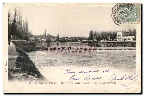 Cartes postales Le Tour Marne De Joinville a Champigny Le barrage