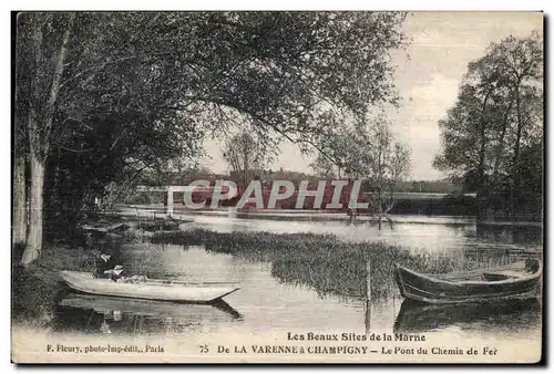 Ansichtskarte AK Les Beaux Sites de la Marne De La Varenne a Champigny Le Pont du Chemin de Fer