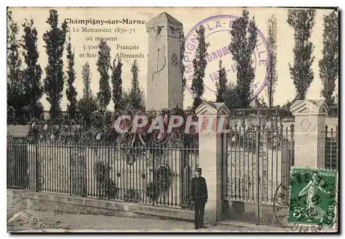 Cartes postales Champigny Les Marne Le Monument 1870 1871