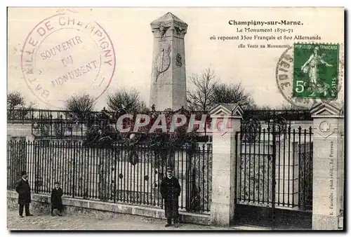 Cartes postales Champigny sur Marne Le Monument 1870 1871 Militaria