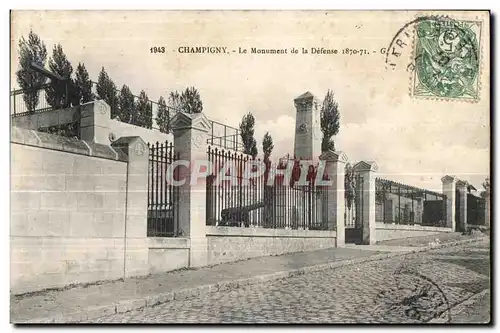 Ansichtskarte AK Champigny Le Monument de la Defense 1870 1871 Militaria