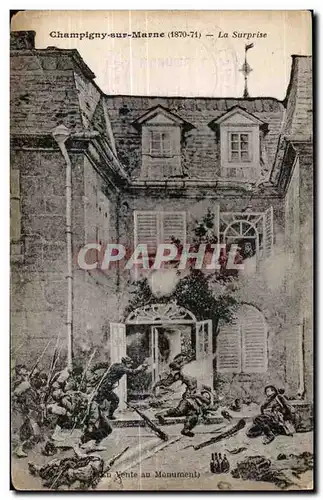 Cartes postales Champigny sur Marne La Surprise Militaria 1870 1871