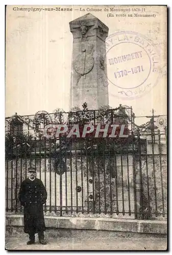 Cartes postales Champigny sur Marne La Colonne Du Monument 1870 1871 Militaria