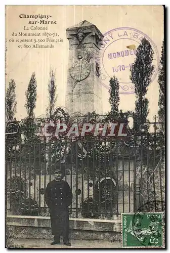 Cartes postales Champigny sur Marne La Colonne Du Monument 1870 1871 Militaria