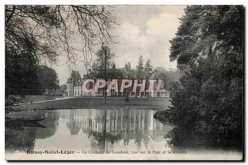 Cartes postales Boissy Saint Leger Le Chateau de Grosbois vue sur le Pare et la Riviere