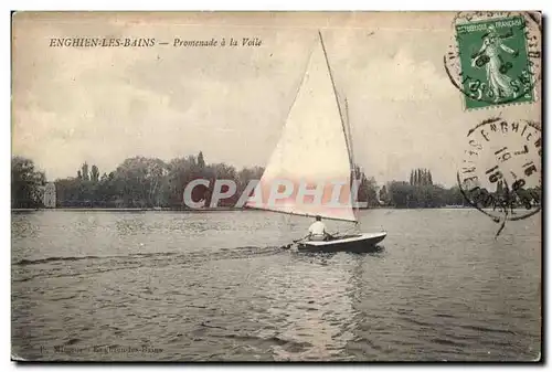 Cartes postales Enghien Les Bains Promenade a la Voile Bateau