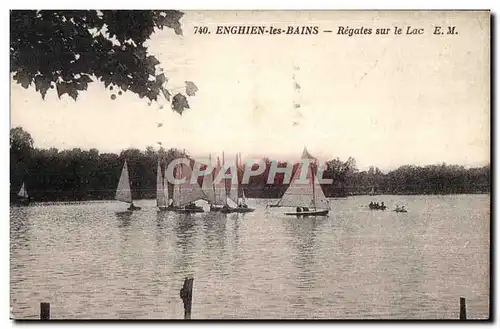 Cartes postales Enghien les Bains Regates sur le Lac Bateaux