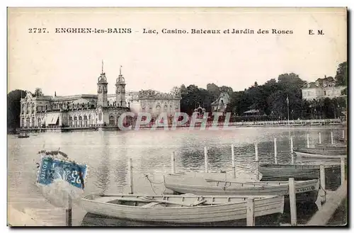 Cartes postales Enghien Les Bains Lac Casino Bateaux et Jardin Des Roses