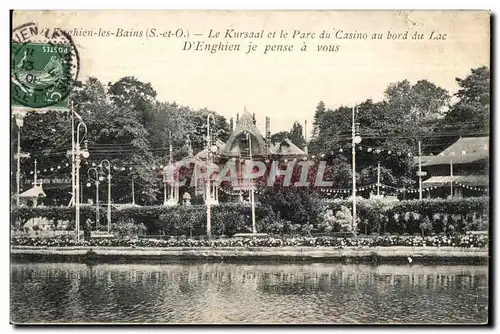 Cartes postales Enghien les Bains(S et O) Le Kursaal et le Pare du Casino au bord du Lac D Enghien je pense a vo