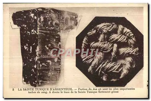 Cartes postales D Argenteuil La Sainte Tunique Portion du dos ou sont les plus importantes taches de sang