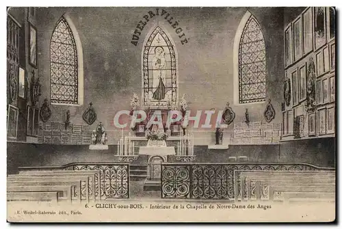 Cartes postales Clichy sous Bois Interieur de la Chapelle de Notre Dame des Anges