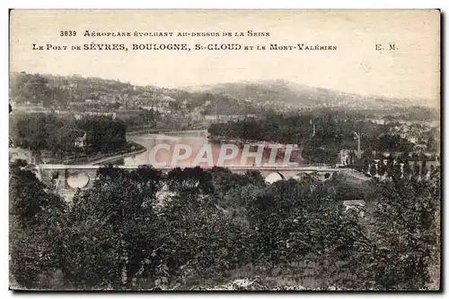 Cartes postales Arroplane Rvoluant Au Drssus Dr La Srinr Lr Pont Dr Sevres Boulogne St Gloud