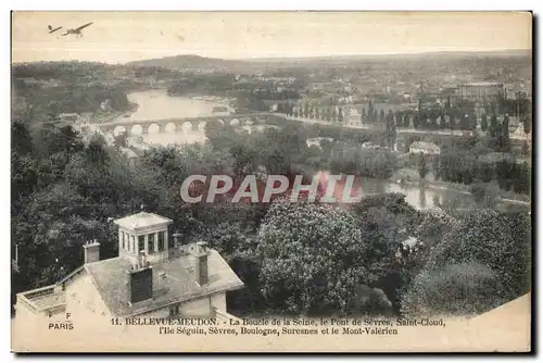 Cartes postales Bellevue meudon la boucle de la seine le pont de severs saint cloud I lle seguin sevres boulogne