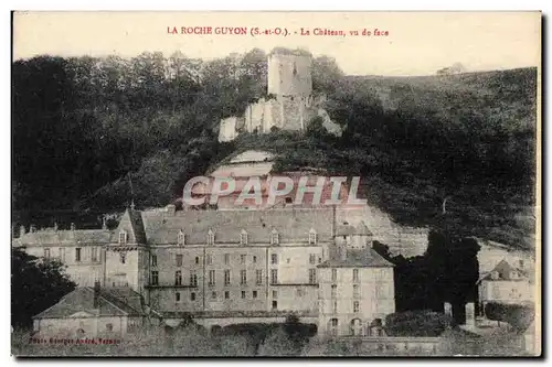 Cartes postales La roche guyon (S et O) le chateau vu de face