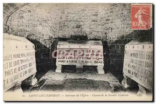 Cartes postales Saint leu taverny interieur de I eglise caveau de la famille imperiale Napoleon
