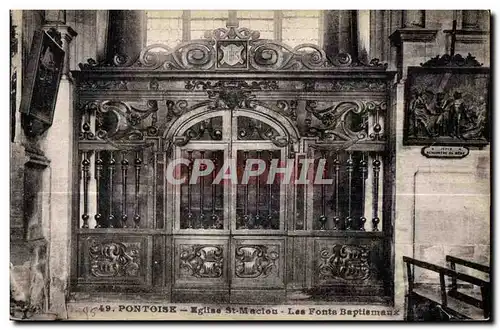 Cartes postales Pontoise Eglise St Maclou Les Fonts Baptismaux