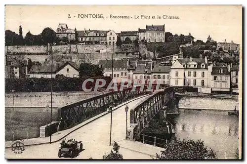 Ansichtskarte AK Pontoise Panorama Le Pont et Le Chateau