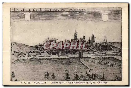 Cartes postales Pontoise Musee Plan etabli Vers 1550 Par Chatillon