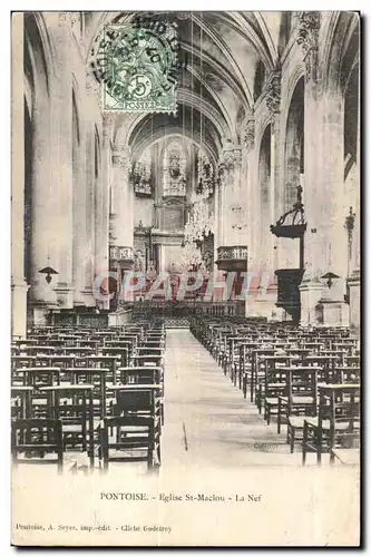 Cartes postales Pontoise Eglise St Maclou La Nef