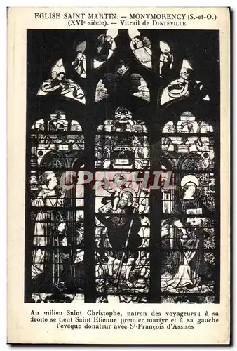 Cartes postales Eglise Saint Martin Montmorency (S et O) (XVI siecle) Vitrail de Dinteville