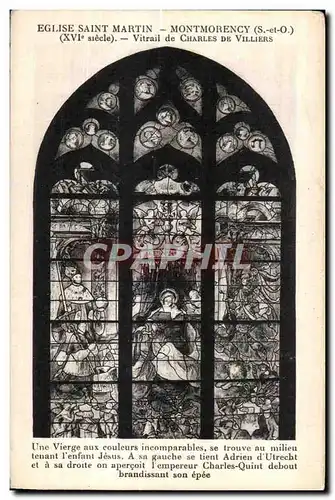 Cartes postales Eglise Saint Martin Montmorency (S et O) (XVI siecle) Vitrail de Charles De Villiers