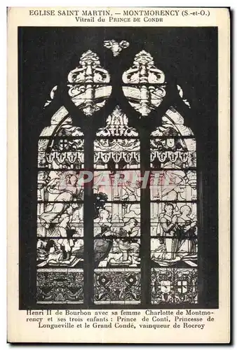 Cartes postales Eglise Saint Martin Montmorency (S et O) Vitrail du Prince de Conde