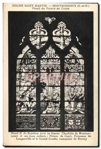 Cartes postales Eglise Saint Martin Montmorency (S et O) Vitrail du Prince De Conde