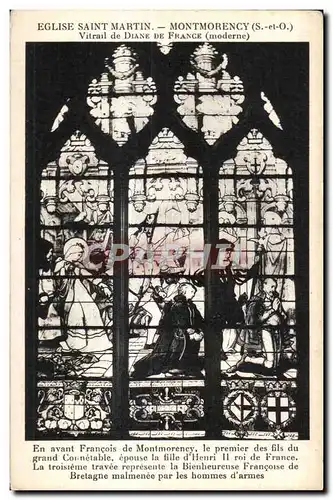 Cartes postales Eglise Saint Martin Montmorency Vitrail de Diane De France (moderne)