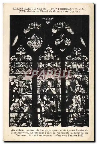 Cartes postales Eglise Saint Martin Montmorency Vitrail de Gaspard De Coligny