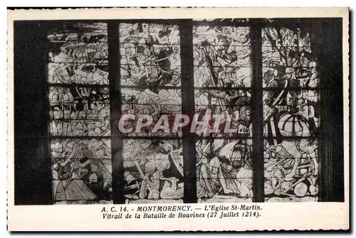 Cartes postales Montmorency L Eglise St Martin Vitrail de la Bataille de Bouvines