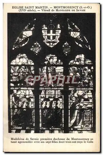 Cartes postales Eglise Saint Martin Montmorency (S et-O) (XVI siecle) Vitrail de Madeleine De Savoie