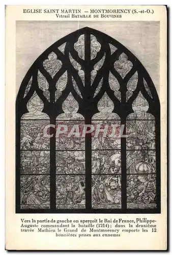 Cartes postales Eglise Saint Martin Montmorency (S et-O) Vitrail Bataille De Bouvines