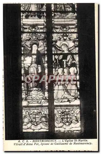 Cartes postales Montmorency L Eglise St Martin Vitrail d Anne Pot epouse de Guillaume de Montmorency