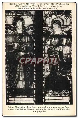 Cartes postales Eglise Saint Martin Montmorency (S et-O) (XVI siecle) Vitrail de Sainte Madeleine