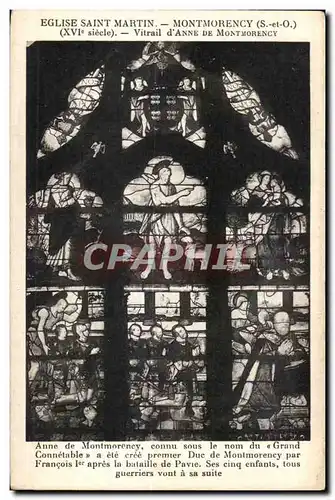 Cartes postales Eglise Saint Martin Montmorency (S et-O) (XVI siecle) Vitrail d Anne De Montmorency