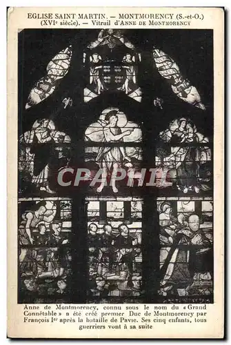 Cartes postales Eglish Saint Martin Montmorency (S et-O) (XVI siecle) Vitrail d Anne De Montmorency