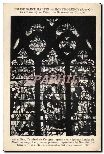Cartes postales Eglish Saint Martin Montmorency (S et-O) (XVI siecle) Vitrail de Gaspard De Coligny