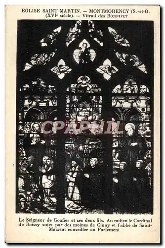 Cartes postales Eglise Saint Martin Montmorency (S et-O) (XVI siecle) Vitrail des Bonnivet